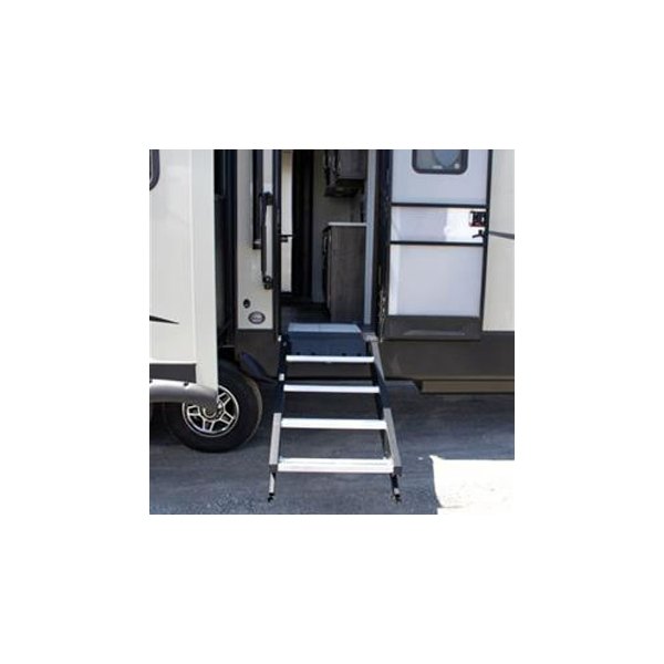 Solidstep Manual Fold Down Steps For 30 To 36 Wide Rv Door Frames Quad Aluminum Lippert Compon Camper Steps Rv Exterior Travel Trailer Floor Plans