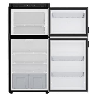 Norcold® - Polar™ 8 cu ft Matte Black Right Hand AC/DC Built-In Double Door RV Refrigerator & Freezer