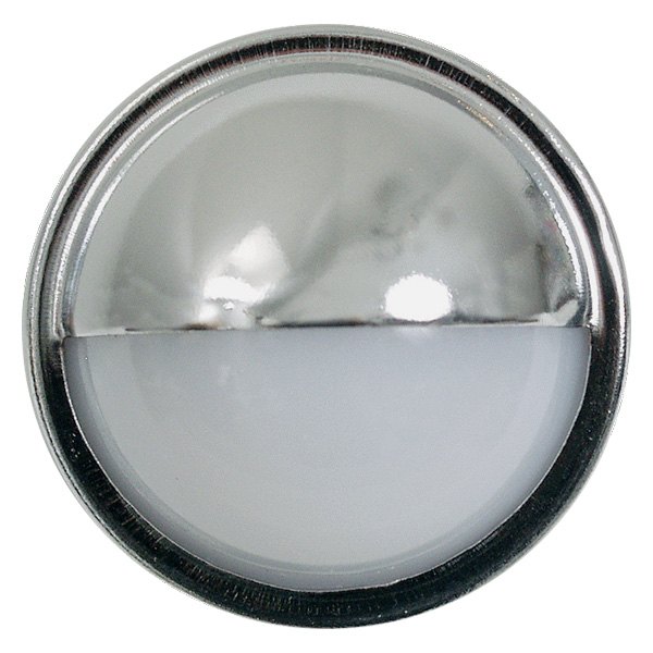 Optronics® - LP11 Series Round White Lens Chrome Housing Flush Mount Incandescent Courtesy Light (1.5" Dia x 2.0"D)