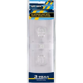 Optronics® - RVIL21 Series Rectangular Surface Mount Incandescent Double Bulbs Overhead Light with Switch (12.0"L x 4.3"W x 1.8"D)