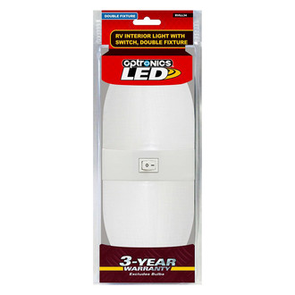 Optronics® - RVILL33/34 SERIES Oval 920 lm LED Overhead Light with On/Off Switch (10.28"W x 4.17"H x 1.7"D)