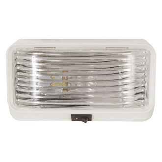 Optronics® - RVPL1 Series Rectangular Clear Lens White Case Porch/Utility Light