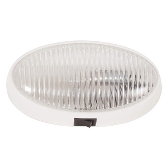 Optronics® RVPL7CFS - RVPL5 Series Oval Clear Lens White Case Porch/Utility Light