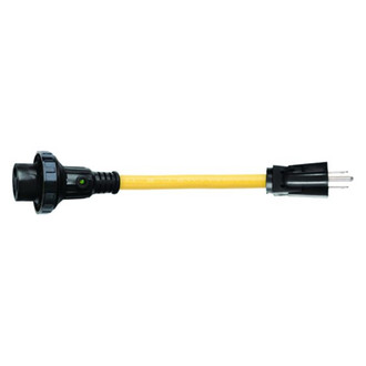 ParkPower® - Weekender™ 12" Dogbone Power Adapter with Standard Grip (15A Straight Male x 30A Locking Female)