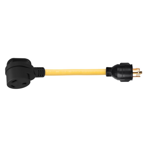 ParkPower® - 12" Dogbone Power Adapter with Handle Grip (30A Locking Male x 30A Straight Female)