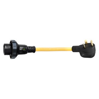 ParkPower® - 12" Dogbone Power Adapter with Handle Grip (30A Straight Male x 30A Locking Female)