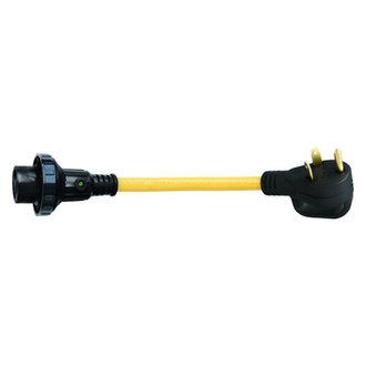 ParkPower® - Weekender™ 12" Dogbone Power Adapter with Handle Grip (30A Straight Male x 30A Locking Female)