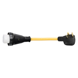 ParkPower® - 12" Dogbone Power Adapter with Handle Grip (30A Straight Male x 50A Locking Female)