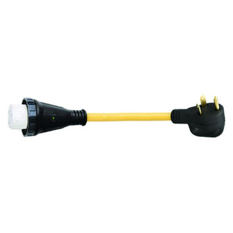 ParkPower® - Weekender™ 12" Dogbone Power Adapter with Handle Grip (30A Straight Male x 50A Locking Female)