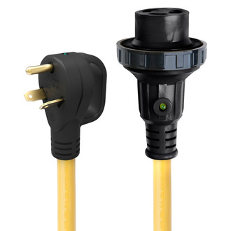 ParkPower® 30ARVD36 - 36' Extension Power Cord with Handle Grip (30A Straight Male x 30A Locking Female)