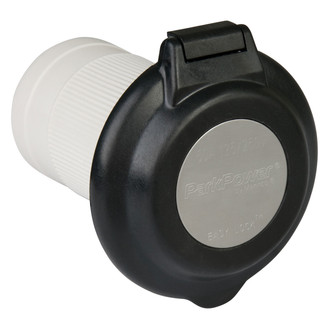 ParkPower® 6344EL-BRV.BLK - 50A Locking Round Outdoor Power Inlet with Stainless Steel Trim