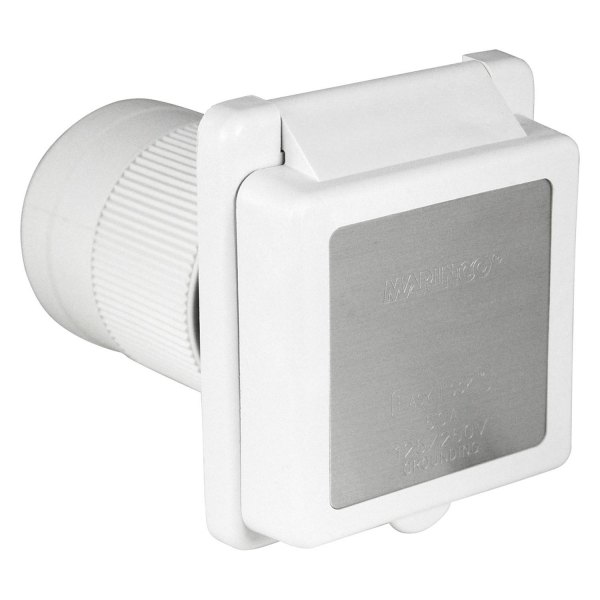 ParkPower® - 50A Locking Square Outdoor Power Inlet with Stainless Steel Trim