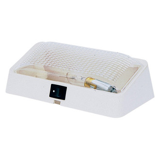 Peterson® - Rectangular Clear Lens Colonial White Incandescent Porch/Utility Light With Switch