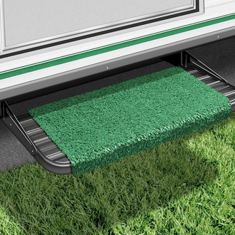 Prest-O-Fit® - Green 18"W Turf Wrap Around Straight Entry Step Rug