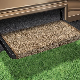 Prest-O-Fit® - Plus™ Brown 20"W Turf Wrap Around Straight Entry Step Rug