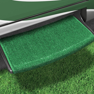 Prest-O-Fit® - Green 22"W Turf Wrap Around Curved Entry Step Rug