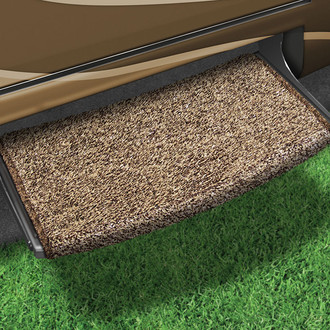 Prest-O-Fit® - Brown 22"W Turf Wrap Around Curved Entry Step Rug