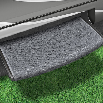 Prest-O-Fit® - Stone Gray 22"W Turf Wrap Around Curved Entry Step Rug