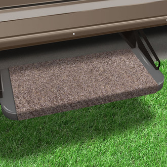 Prest-O-Fit® - Outrigger™ Walnut Brown 18"W Micro-Ribbed Carpet Wrap Around Straight Entry Step Rugs