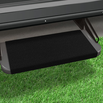 Prest-O-Fit® - Outrigger™ Black Onyx 18"W Micro-Ribbed Carpet Wrap Around Straight Entry Step Rugs