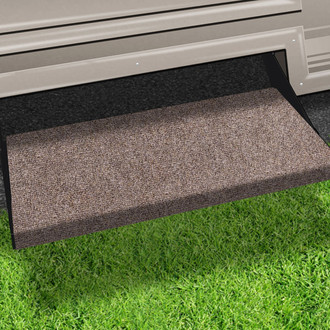 Prest-O-Fit® - Outrigger™ Walnut Brown 23"W Micro-Ribbed Carpet Wrap Around Straight Entry Step Rug