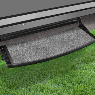 Prest-O-Fit® - Outrigger™ Castle Gray 22"W Micro-Ribbed Carpet Wrap Around Radius Entry Step Rug