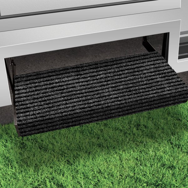 Prest-O-Fit® - Ruggids™ Single Rib Carpet Black Granite Wrap Around Entry Step Rug