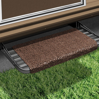 Prest-O-Fit® - Espresso 18"W Turf Wrap Around Straight Entry Step Rug