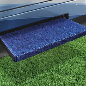 Prest-O-Fit® - Jumbo™ Imperial Blue 23"W Turf Wrap Around Straight Entry Step Rug