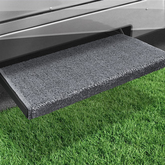 Prest-O-Fit® - Jumbo™ Stone Gray 23"W Turf Wrap Around Straight Entry Step Rug