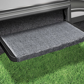 Prest-O-Fit® - Plus™ Stone Gray 20"W Turf Wrap Around Straight Entry Step Rug