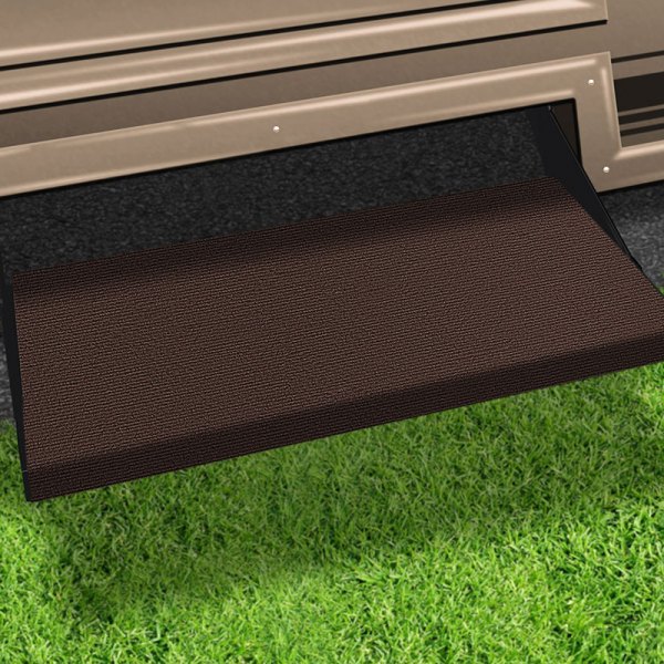 Prest-O-Fit® - Outrigger™ Micro-Ribbed Carpet Chocolate Brown Wrap Around Entry Step Rug