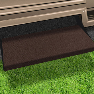 Prest-O-Fit® - Outrigger™ Chocolate Brown 23"W Micro-Ribbed Carpet Wrap Around Straight Entry Step Rug