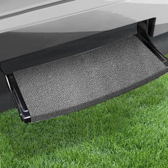 Prest-O-Fit® - Outrigger™ XT Castle Gray 22"W Micro-Ribbed Carpet Wrap Around Curved Entry Step Rug