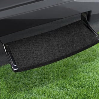 Prest-O-Fit® - Outrigger™ XT Black Onyx 22"W Micro-Ribbed Carpet Wrap Around Curved Entry Step Rug