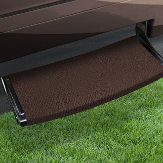 Prest-O-Fit® - Outrigger™ XT Chocolate Brown 22"W Micro-Ribbed Carpet Wrap Around Curved Entry Step Rug