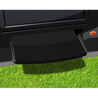 Prest-O-Fit® - Outrigger™ Black Onyx 22"W Micro-Ribbed Carpet Wrap Around Universal Entry Step Rug