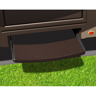 Prest-O-Fit® - Outrigger™ Chocolate Brown 22"W Micro-Ribbed Carpet Wrap Around Universal Entry Step Rug