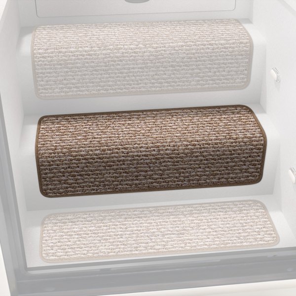 Prest-O-Fit® - Huggers™ Carpet Butter Pecan Attachable Stair Step Rugs