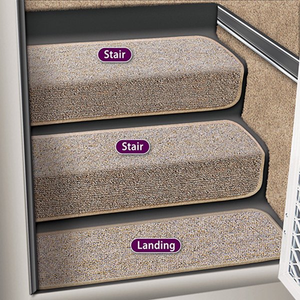 Prest-O-Fit® - Huggers™ Carpet Sandstone Attachable Landing Step Rug