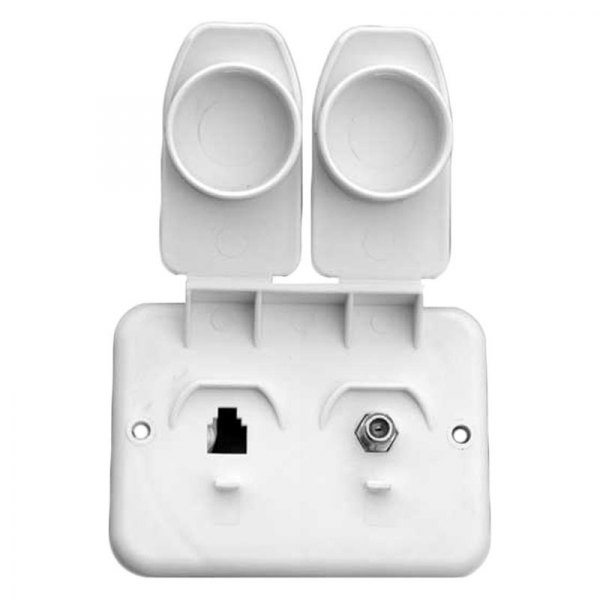 Prime Products® - White Double TV & Phone Wall Plate