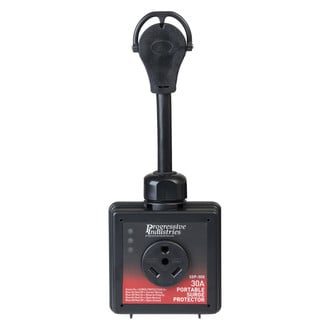 Progressive Industries® - SSP Series 30A Straight Male x 30A Straight Female Surge Protection Dogbone Power Adapter with Handle Grip