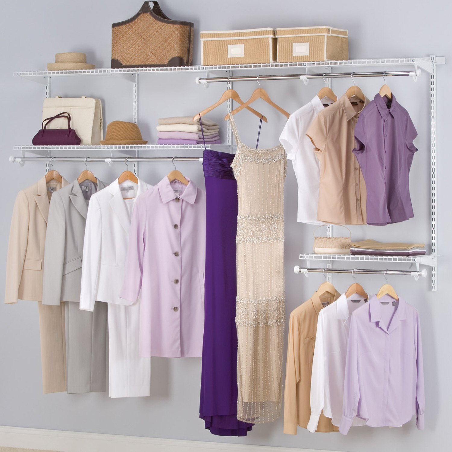 Rubbermaid Configurations 4 Ft. to 8 Ft. No-Cut Adjustable Closet Kit -  Dazey's Supply