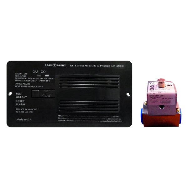 Safe-T-Alert® - 70 Series™ 3.5"H Black Flush Mount Propane/LP Gas Alarm with Valve Control Kit
