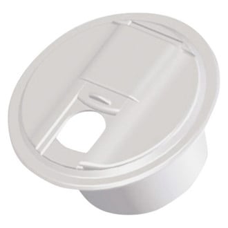 RV Designer® - 5.0"D Polar White Round Electric Cable Hatch