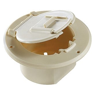RV Designer® - Basic 4.3"D Colonial White Round Electric Cable Hatch