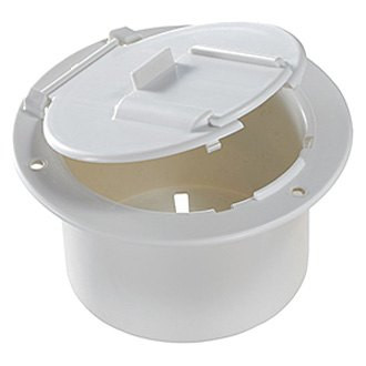 RV Designer® - 4.6"D Polar White Round Low Profile Electric Cable Hatch