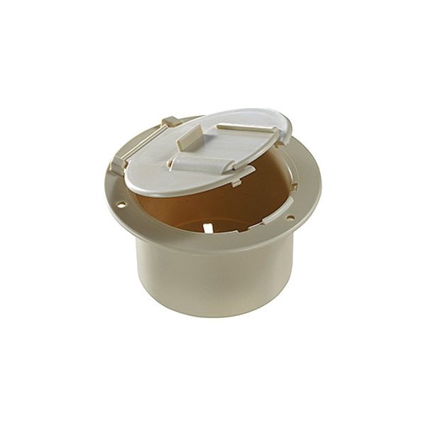 RV Designer® - 4.6"D Colonial White Round Low Profile Electric Cable Hatch