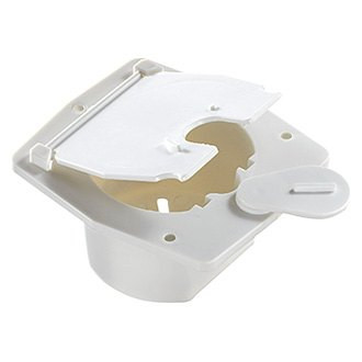 RV Designer® - Basic 4.2"H x 3.9"W Polar White Rectangular Flat Sided Electric Cable Hatch
