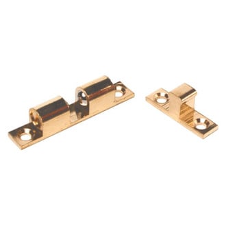 RV Designer® - Brass 2" Bead Cabinet Catch Set with Spring-Loaded Adjustable Ball Action